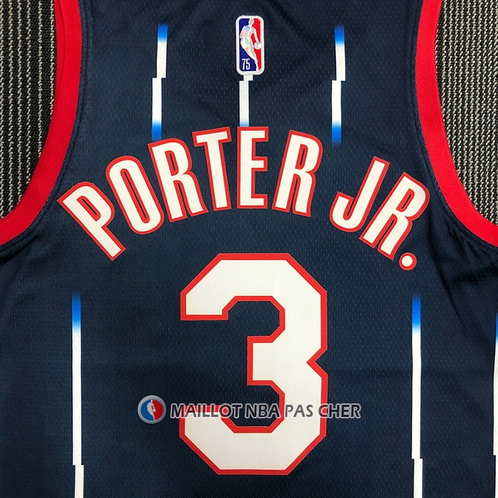 Maillot Houston Rockets Kevin Porter JR. NO 3 Ville 2021-22 Bleu